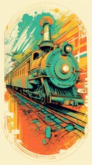 Abstract of retro train. Generated by AI