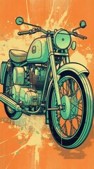 Abstract of retro motorbike. Generated by AI
