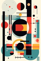 Abstract Harmony: Kandinsky's Spirit with a Touch of Mondrian's Boldness. Generated by AI