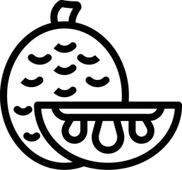 Natural jackfruit icon outline vector. Exotic asian plant. Fruit food