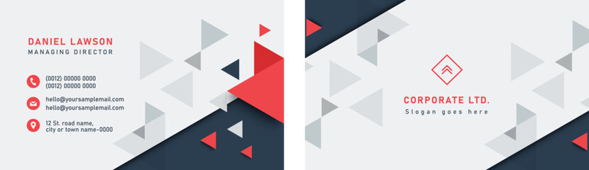 Sleek and Stylish Business Card Template with geometric Shape