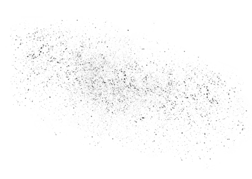 Splatter of black paint isolated on a transparent png background. Stock photo