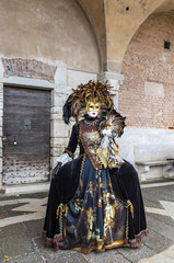 Fototapeta na wymiar Gorgeous lady dressed in mask for the Carnival of Venice