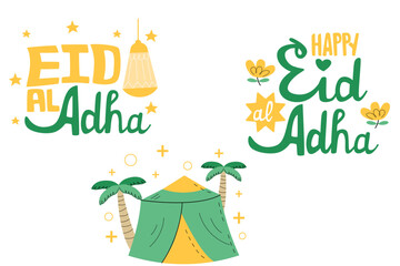 Eid Mubarak Eid Ul Adha Mobarak and mosque illustration