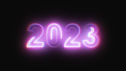 2023 neon text