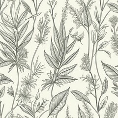 The simple, hand-drawn organic plant design makes for a minimalistic 4k wallpaper. (Generative AI)