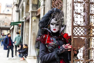 Poster Beautiful lady masks during the Venice carnival © lapas77