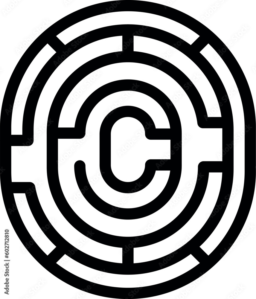 Poster loop signature icon outline vector. id scanner. human security