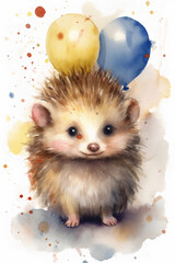 Fototapeta na wymiar Party Cute Animal Birthday Celebration Ai Generative