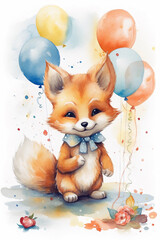 Party Cute Animal Birthday Celebration Ai Generative