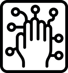 Scan whole hand icon outline vector. Finger print. Lock crime