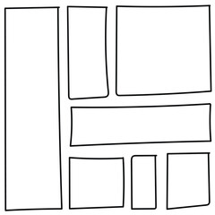 Hand Drawn Horizontal And Vercital Rectangles Set Frames Vector