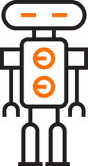 robot character line icon