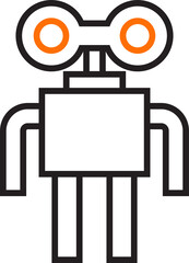 robot character line icon