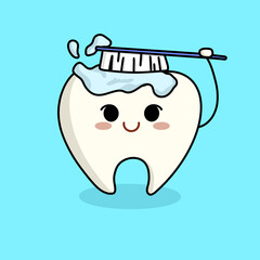 cartoon tooth character