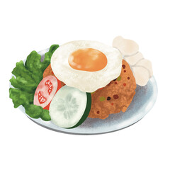 Fried rice food illustration