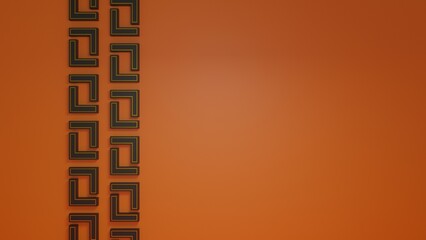 Orange and black square minimal background decoration abstract 3d