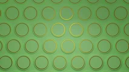Abstract background emerald green circles geometric style minimal 3d illustration