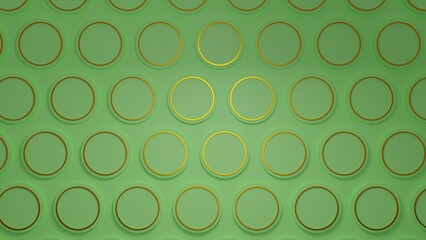 Abstract background emerald green circles geometric style minimal 3d illustration