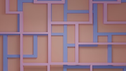 Background square pastels colors orange purple and pink decoration 3d minimal