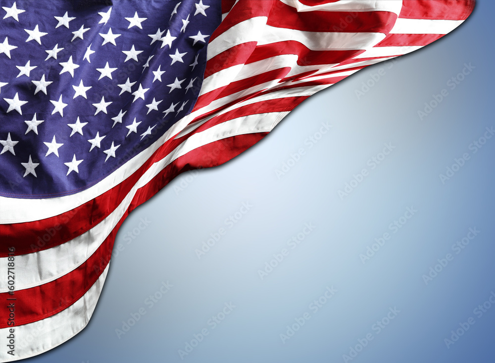 Poster American flag on blue