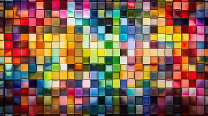Colorful square pattern as panorama background