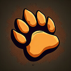 illustration cartoon cats cat paw on a black background ai generated 