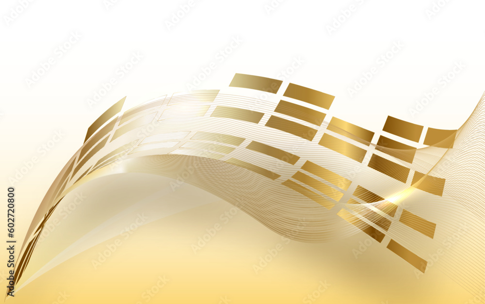 Poster abstract gold luxurious wave line background - simple texture for your design. gradient background.