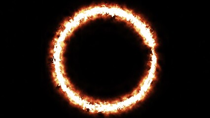 Naklejka premium Blazing ring of fire in space