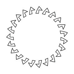 Circle frame round border design shape icon for decorative vintage doodle element for design in vector illustration