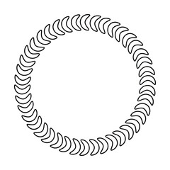 Circle frame round border design shape icon for decorative vintage doodle element for design in vector illustration