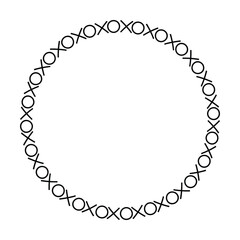Circle frame round border design shape icon for decorative vintage doodle element for design in vector illustration