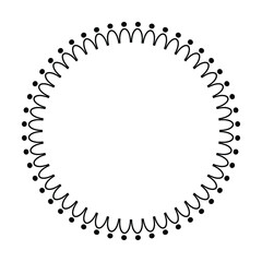 Circle frame round border design shape icon for decorative vintage doodle element for design in vector illustration