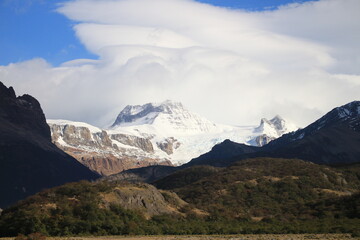 Landscape of the Argentine Patagonia with mountains, rivers, forests and lakes