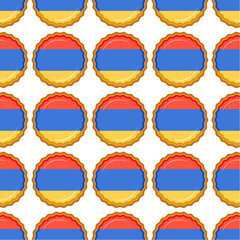 Pattern cookie with flag country Armenia in tasty biscuit