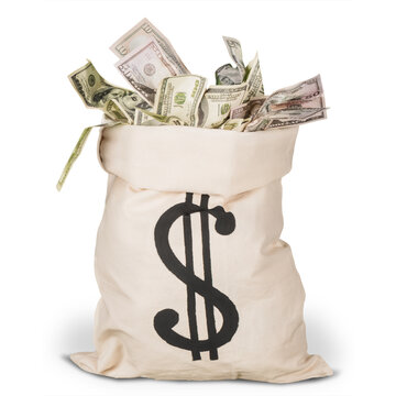 illustration of a bag with money, high resolution png