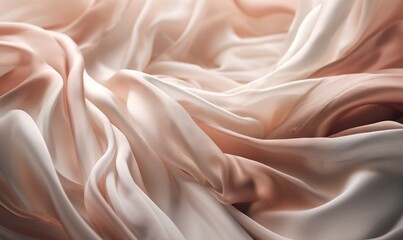 Fototapeta premium a close up of a white and pink fabric with a blurry background. generative ai