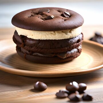 A mouthwatering image of a homemade chocolate ice cream sandwich