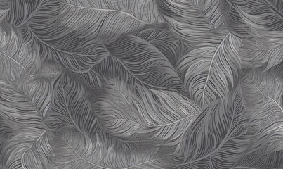  a black and white photo of a feathery pattern on a wall.  generative ai