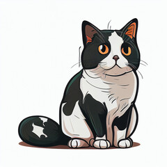 Ilustração de um animal doméstico gato em um fundo branco IA generativa