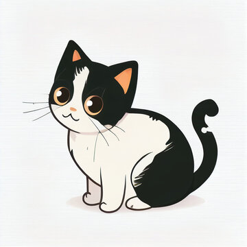 Ilustração de um animal doméstico gato em um fundo branco IA generativa