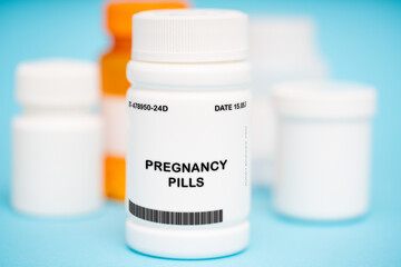 Pregnancy pills medication In plastic vial