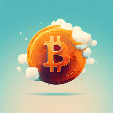 Ilustra&ccedil;&atilde;o de uma moeda digital bitcoin