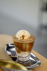 Espresso shot top with vanilla ice cream