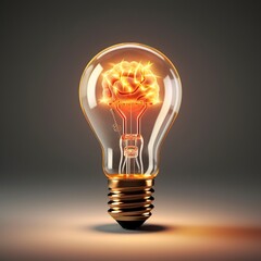 A lightbulb glows with the power of human intellect. A brain, the source of ideas and innovation, illuminates the possibilities of the future. The image invites us to explore the potential of our mind