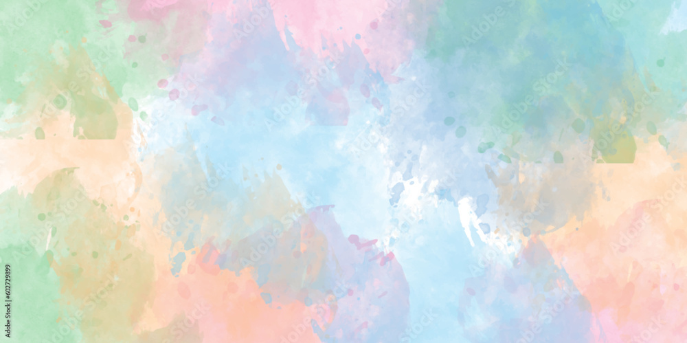 Poster abstract gradient colorful watercolor background on white paper texture. abstract banner and canvas 