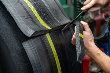 tire renewal in a workshop