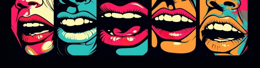 kiss woman abstract poster lips shape illustration lipstick female mouth art. Generative AI.