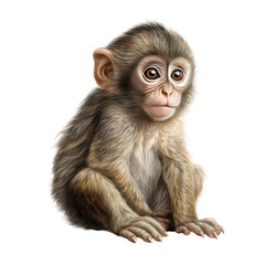 Urocza mała małpa, Ilustracja bez tła, png, wygenerowane przez AI