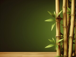 Fototapeta na wymiar bamboo and green background. Generative AI. 